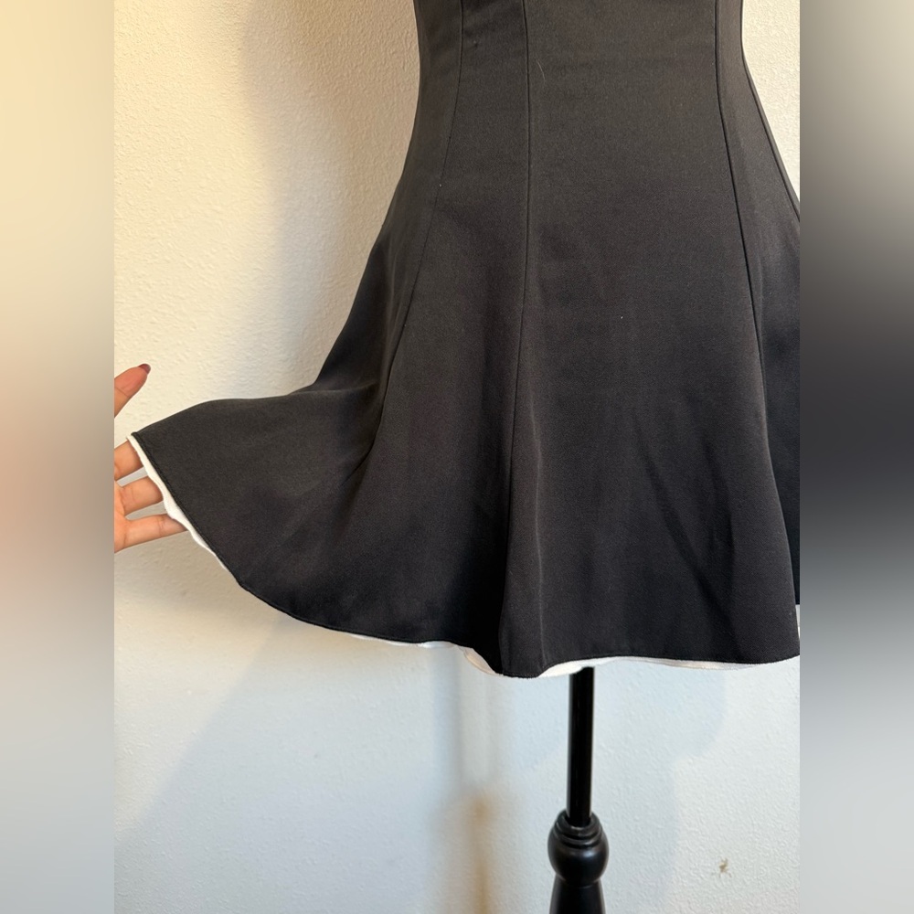 Musera Strapless Black & White Fit-and-Flare Dress | Size Small - Picture 3 of 9